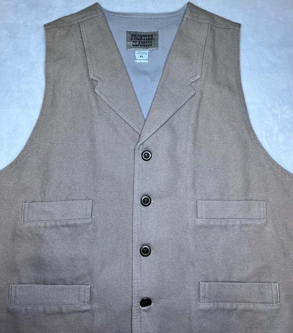 Frontier Classics Vest Men’s XL Tan Canvas Western Workwear Button Up
